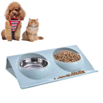 Stainless Steel Pet Bowl Slope Plastic Anti - skid Anti - splash Food Feeder - Trustpick
