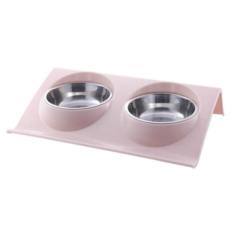 Stainless Steel Pet Bowl Slope Plastic Anti - skid Anti - splash Food Feeder - Trustpick