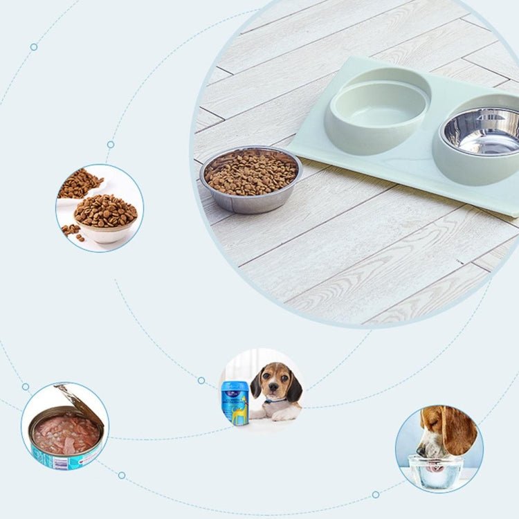 Stainless Steel Pet Bowl Slope Plastic Anti - skid Anti - splash Food Feeder - Trustpick