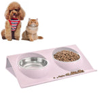 Stainless Steel Pet Bowl Slope Plastic Anti - skid Anti - splash Food Feeder - Trustpick