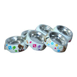 Stainless Steel Waterproof Detachable Double Bowls Printing Cartoon Pattern Cats and Dogs Pet Bowls, Size: L, 30.5*16*5.5 cm - Trustpick