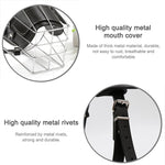 Steel Cage Style Dog Basket Wire Muzzle Protective Snout Cover with Leather Strap, Size: M - Trustpick