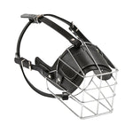 Steel Cage Style Dog Basket Wire Muzzle Protective Snout Cover with Leather Strap, Size: XXL - Trustpick