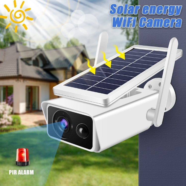 T13 - 2 1080P HD Solar Powered 2.4GHz WiFi Security Camera with Battery, Support Motion Detection, Night Vision, Two Way Audio, TF Card - Trustpick