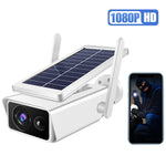 T13 - 2 1080P HD Solar Powered 2.4GHz WiFi Security Camera with Battery, Support Motion Detection, Night Vision, Two Way Audio, TF Card - Trustpick