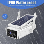T13 - 2 1080P HD Solar Powered 2.4GHz WiFi Security Camera with Battery, Support Motion Detection, Night Vision, Two Way Audio, TF Card - Trustpick