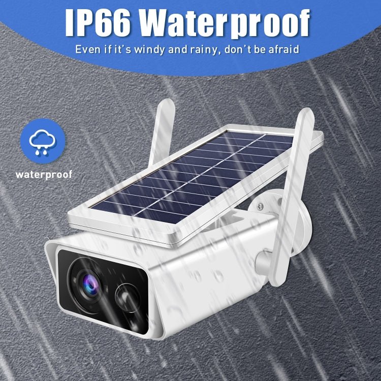 T13 - 2 1080P HD Solar Powered 2.4GHz WiFi Security Camera with Battery, Support Motion Detection, Night Vision, Two Way Audio, TF Card - Trustpick