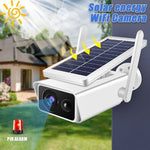 T13 - 2 1080P HD Solar Powered 2.4GHz WiFi Security Camera without Battery, Support Motion Detection, Night Vision, Two Way Audio, TF Card - Trustpick
