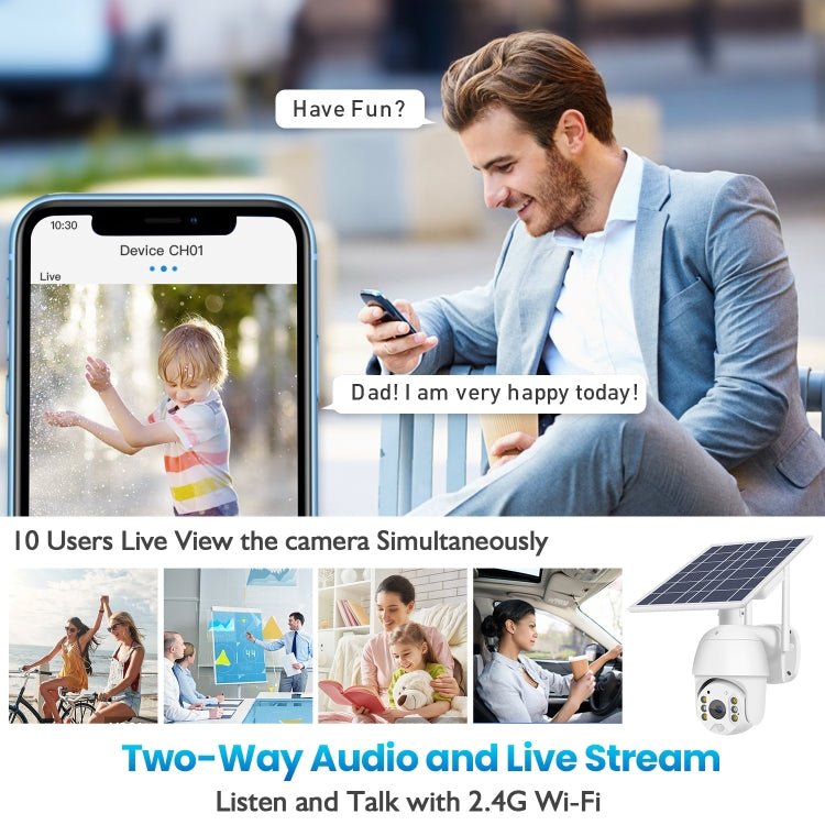 T16 1080P Full HD 4G (EU Version) Network Monitoring Solar Powered Camera, Support PIR + Radar Alarm, Night Vision, Two Way Audio, TF Card - Trustpick