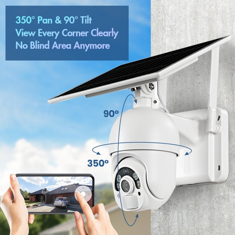 T22 1080P Full HD Solar Powered 4G Network EU Version Camera, Support PIR Alarm, Night Vision, Two Way Audio, TF Card - Trustpick