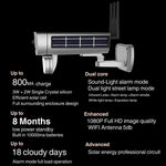 T8 1080P Full HD Solar Battery Ultra Low Power Sound Light Alarm Network Camera, Support Motion Detection, Night Vision, Two Way Audio, TF Card - Trustpick