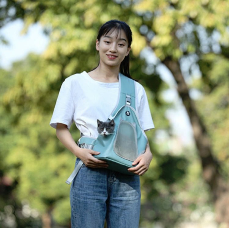 TAILUP Pets Carry Out Shoulder Bag Convenient Foldable Leather Chest Bag - Trustpick