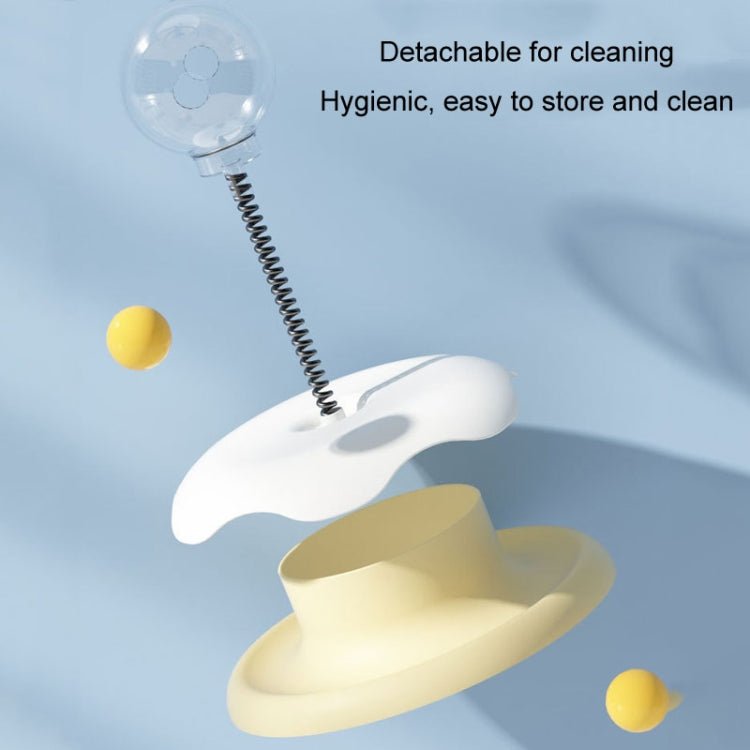 Teasing Cats Toy Turntable With Spring Leaky Food Ball Pet Cats Play Tray - Trustpick