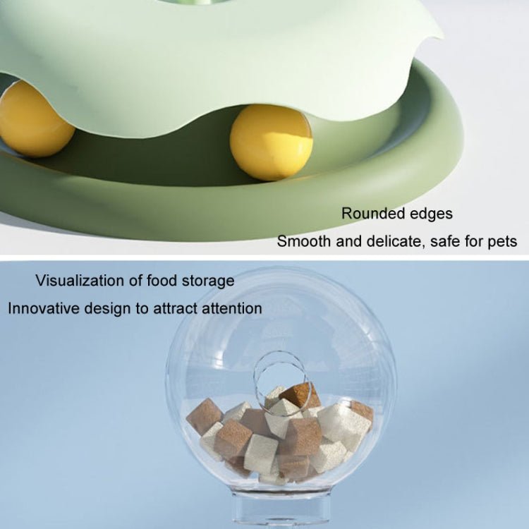 Teasing Cats Toy Turntable With Spring Leaky Food Ball Pet Cats Play Tray - Trustpick
