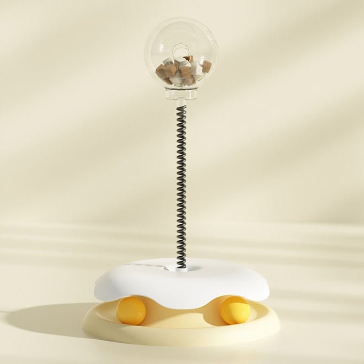 Teasing Cats Toy Turntable With Spring Leaky Food Ball Pet Cats Play Tray - Trustpick