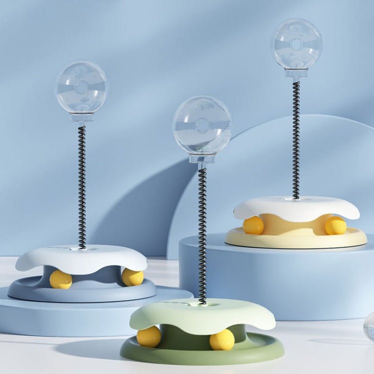 Teasing Cats Toy Turntable With Spring Leaky Food Ball Pet Cats Play Tray - Trustpick