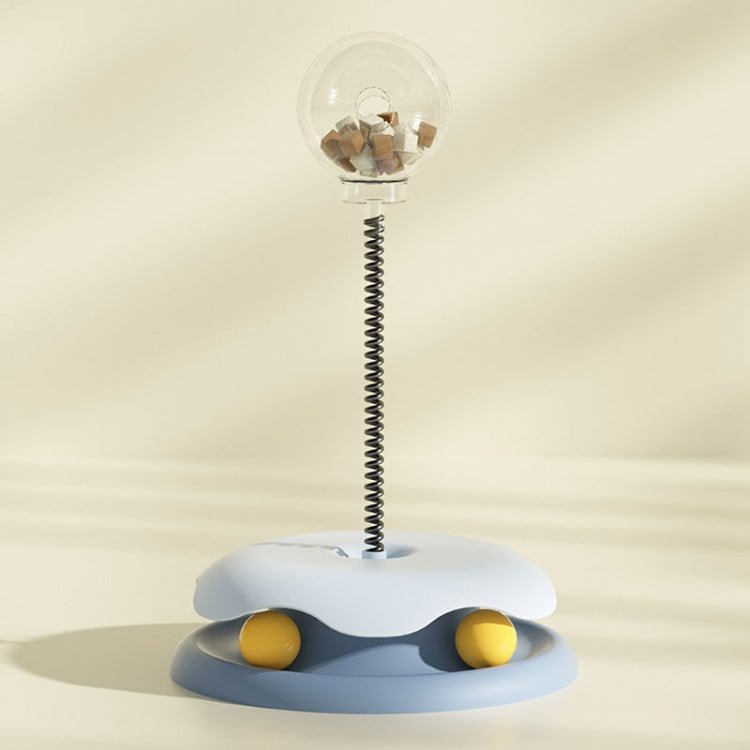 Teasing Cats Toy Turntable With Spring Leaky Food Ball Pet Cats Play Tray - Trustpick