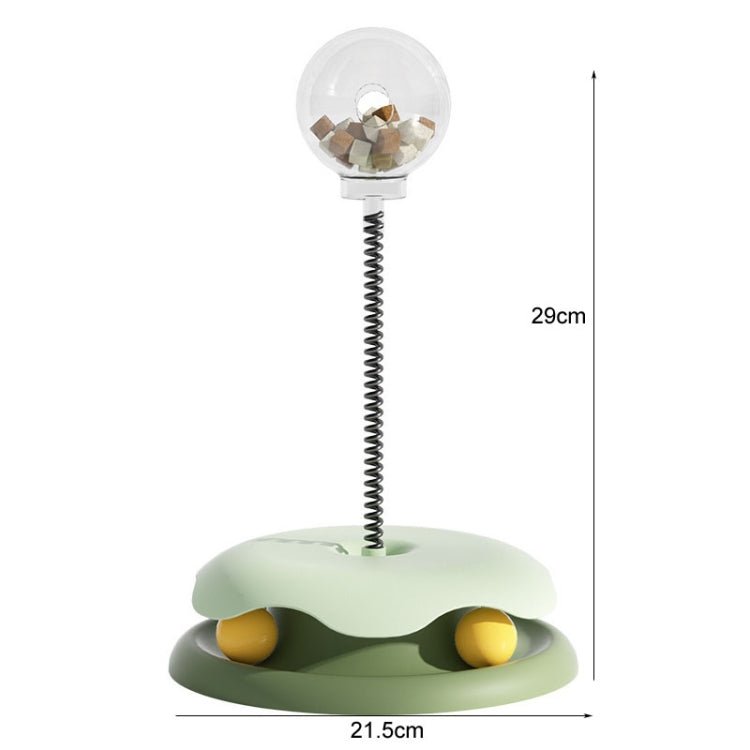Teasing Cats Toy Turntable With Spring Leaky Food Ball Pet Cats Play Tray - Trustpick