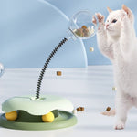 Teasing Cats Toy Turntable With Spring Leaky Food Ball Pet Cats Play Tray - Trustpick