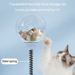 Teasing Cats Toy Turntable With Spring Leaky Food Ball Pet Cats Play Tray - Trustpick