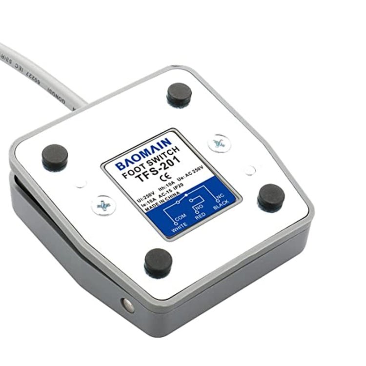 TFS - 201 AC 250V 10 A Electric Power Plastic Foot Switch Power Pedal, Cable Length: 1m - Trustpick