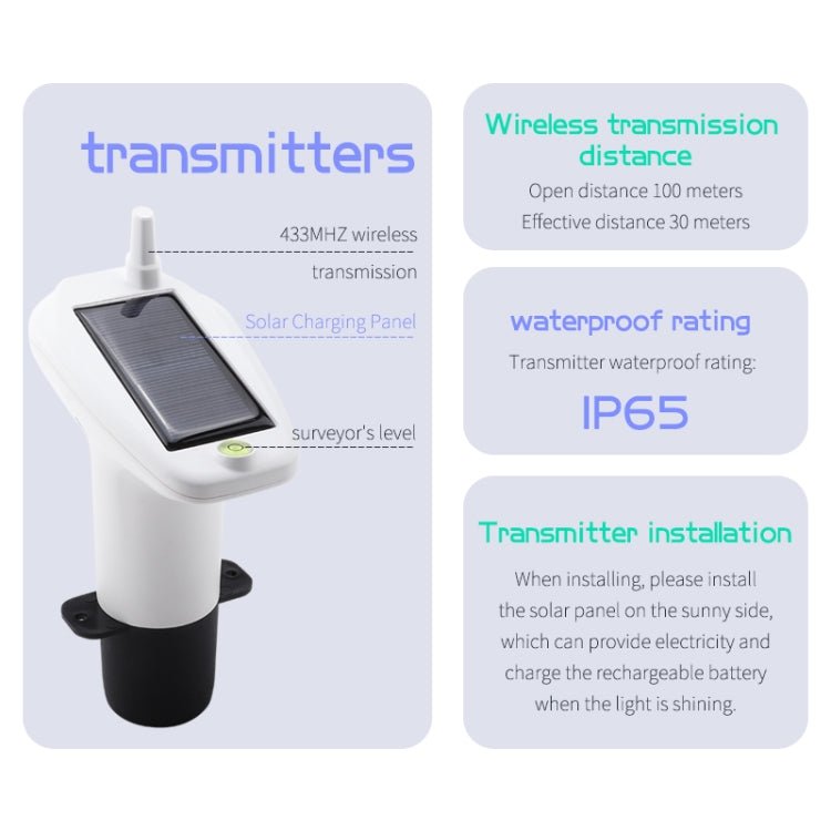 TS - FT003 Solar Charging Ultrasonic Liquid Level Meter - Trustpick