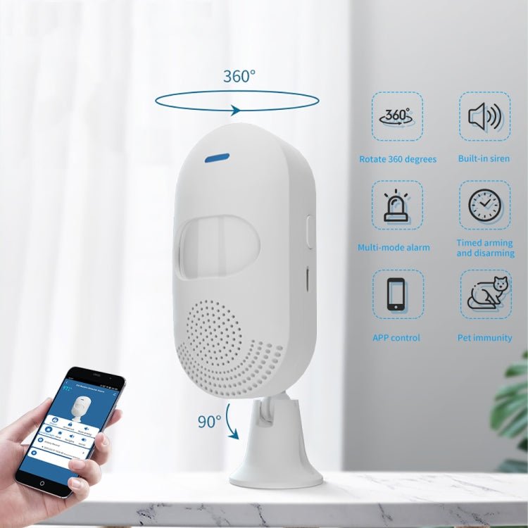 TUYA APP Control Wireless PIR Motion Sensor Alarm WiFi Motion Detector - Trustpick