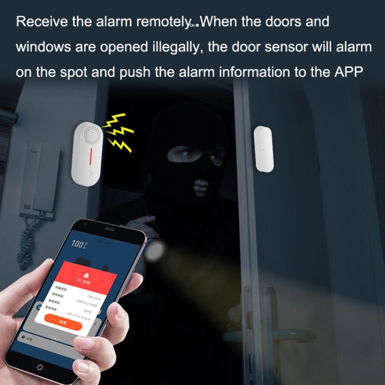 Tuya WiFi Sound And Light Door Magnetic Doors Windows Alarm Scene Linkage APP Reminder - Trustpick