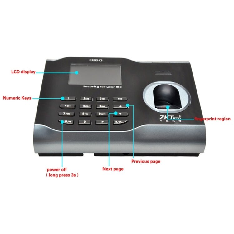 U160 3.0 inch Color Screen ZK Software Fingerprint Time Attendance with TCP/IP, USB Communication Office Time Attendance Clock - Trustpick
