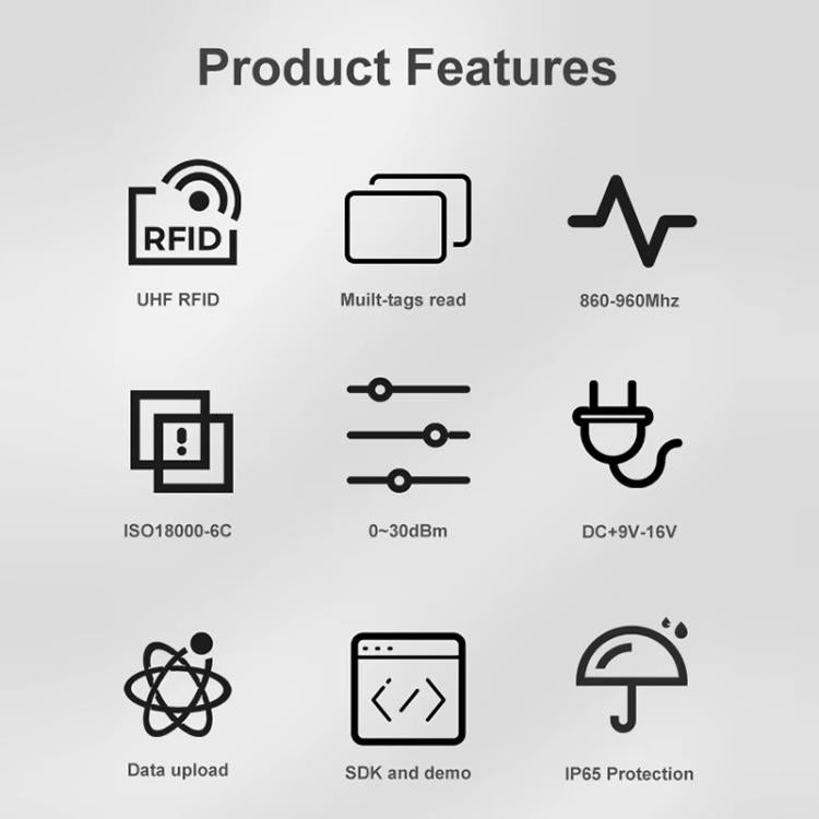 UHF Middle Range RFID Integrated Reader Identification Distance 0 - 5m, Style: Add WiFi Communication - Trustpick