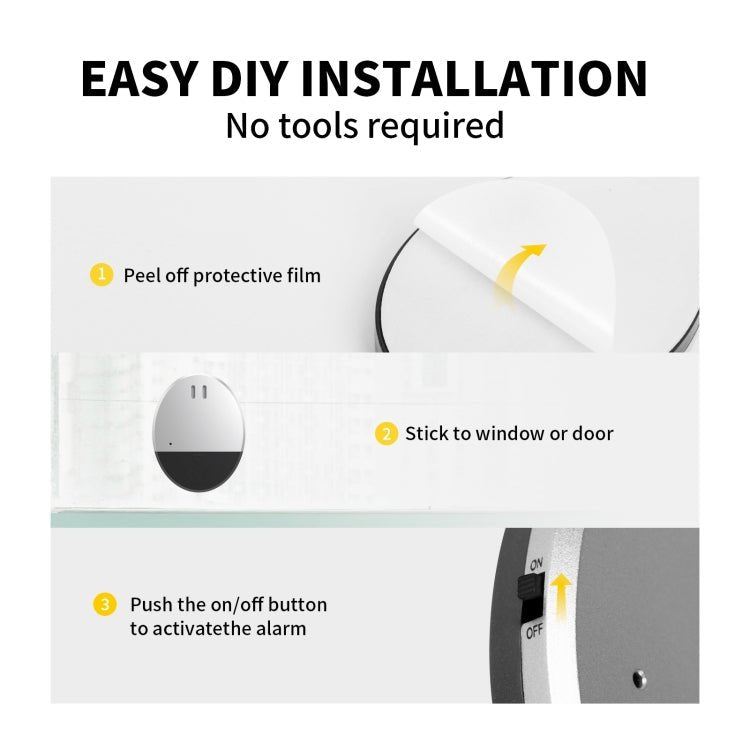 Ultra - slim Round Door / Window Alert Detect Vibration Sensor Alarm for Home Alarms Security - Trustpick