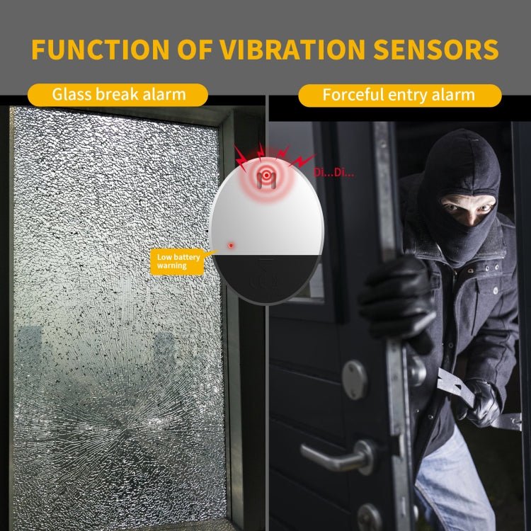 Ultra - slim Round Door / Window Alert Detect Vibration Sensor Alarm for Home Alarms Security - Trustpick