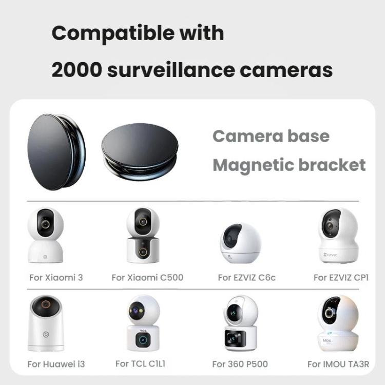 Universal Magnetic Wall Mount for Xiaomi Smart Cameras and Surveillance With Iron Plate - Trustpick