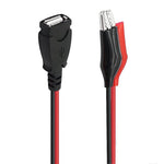 USB - A Female To 2 x Crocodile Clip Power Connection Extension Cable, Length: 0.5m - Trustpick