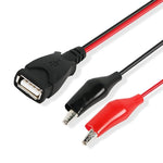 USB - A Female To 2 x Crocodile Clip Power Connection Extension Cable, Length: 0.5m - Trustpick