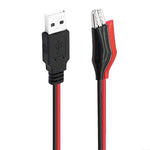 USB - A Male To 2 x Crocodile Clip Power Connection Extension Cable, Length: 0.5m - Trustpick