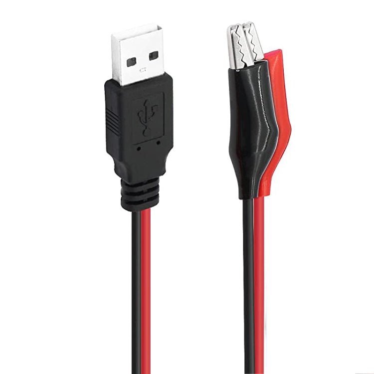 USB - A Male To 2 x Crocodile Clip Power Connection Extension Cable, Length: 0.5m - Trustpick