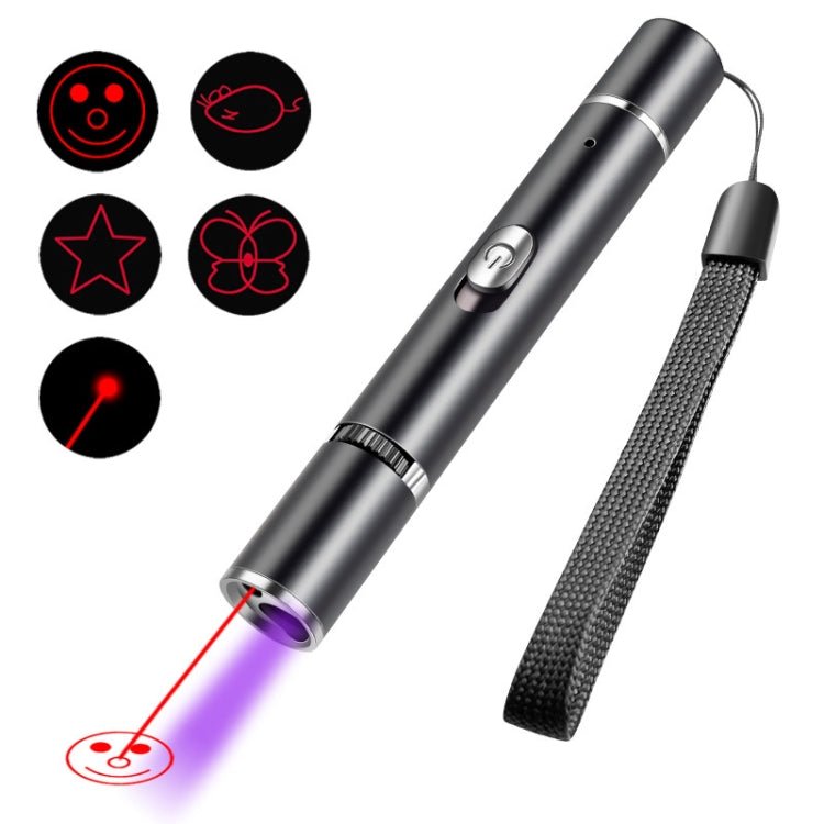 USB Rechargeable Laser Pattern Funny Cat Flashlight With Woods Purple Light Detection Lamp - Trustpick