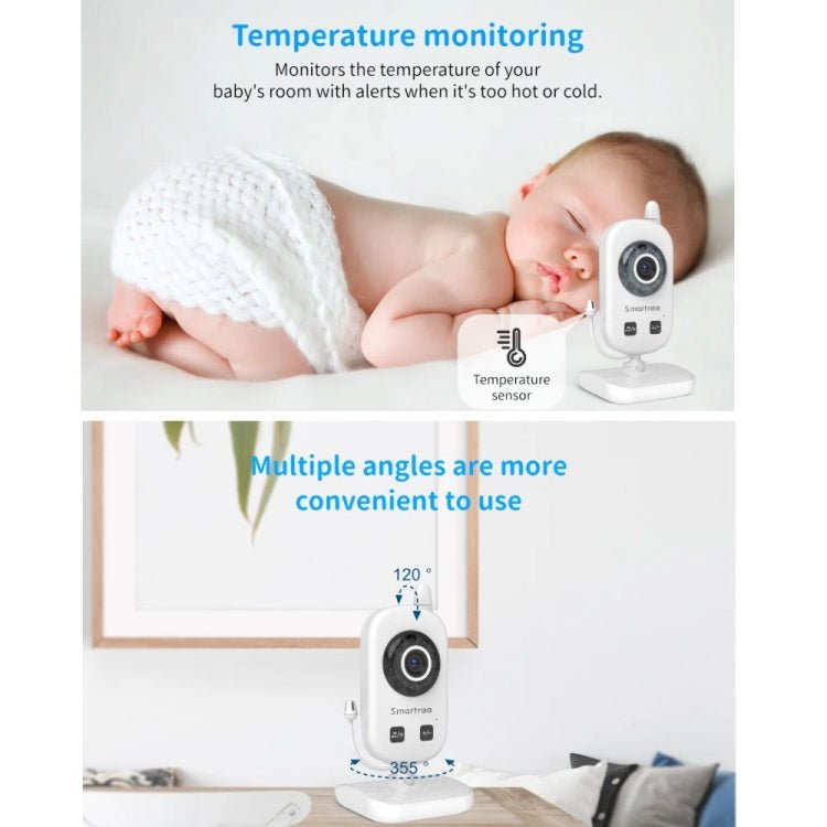 UU24 2.4 Inch Wireless Baby Monitor Camera Temperature Monitor 2 Way Audio VOX Lullaby - Trustpick