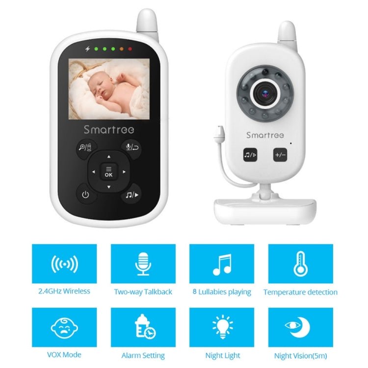UU24 2.4 Inch Wireless Baby Monitor Camera Temperature Monitor 2 Way Audio VOX Lullaby - Trustpick
