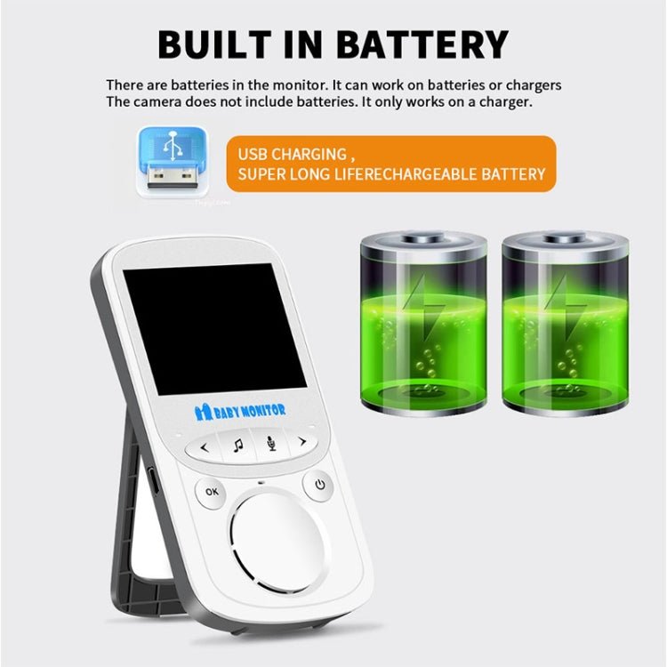 VB605 2.4 inch LCD 2.4GHz Wireless Surveillance Camera Baby Monitor, Support Two Way Talk Back, Night Vision - Trustpick