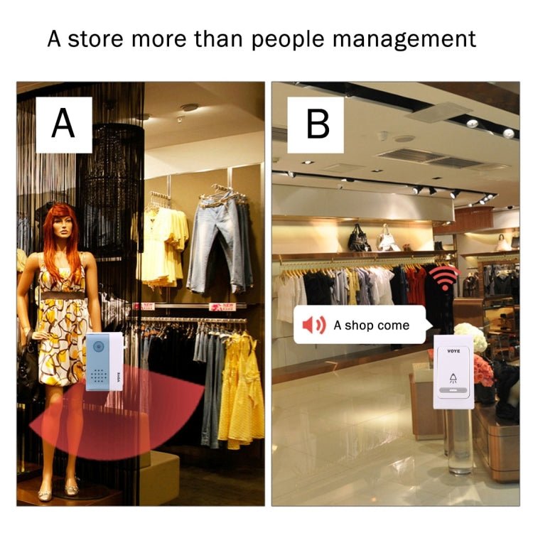 VOYE V004B2 Wireless Smart Music Home Doorbell with Dual Receiver, Remote Control Distance: 120m (Open Air) - Trustpick