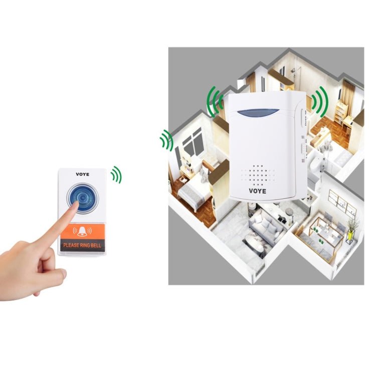 VOYE V006A Home Music Remote Control Wireless Doorbell with 38 Polyphony Sounds - Trustpick