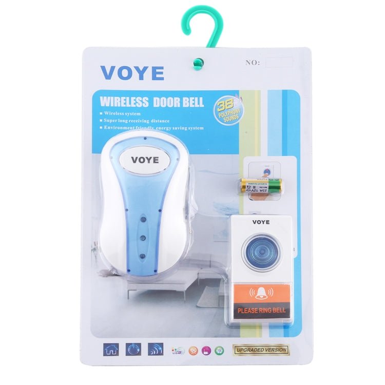 VOYE V008A Home Music Remote Control Wireless Doorbell with 38 Polyphony Sounds, US Plug - Trustpick