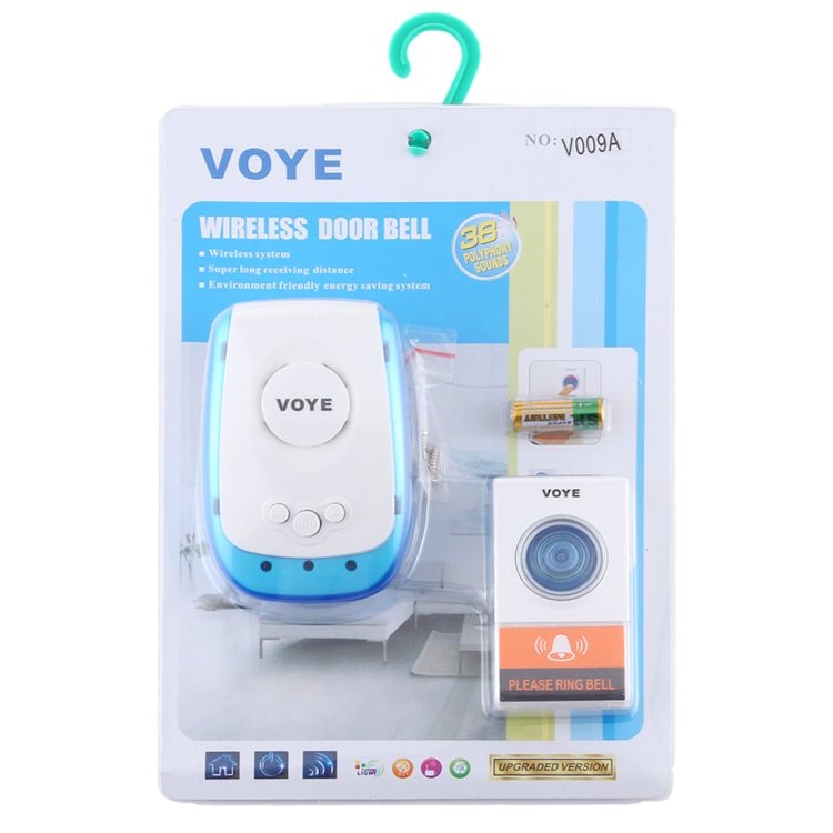 VOYE V009A Home Music Remote Control Wireless Doorbell with 38 Polyphony Sounds, US Plug - Trustpick