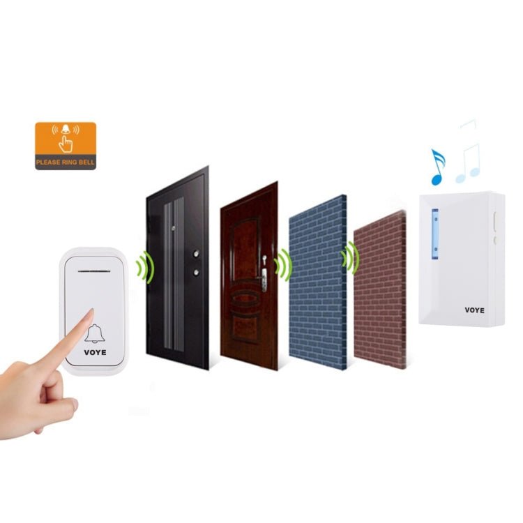 VOYE V015F Home Music Remote Control Wireless Doorbell with 38 Polyphony Sounds - Trustpick