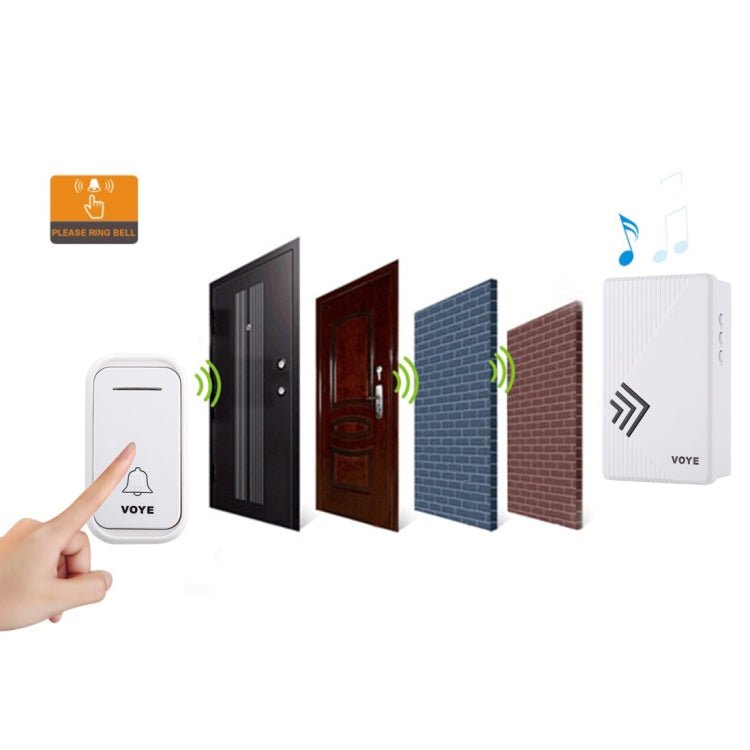 VOYE V022F Home Music Remote Control Wireless Doorbell with 38 Polyphony Sounds - Trustpick