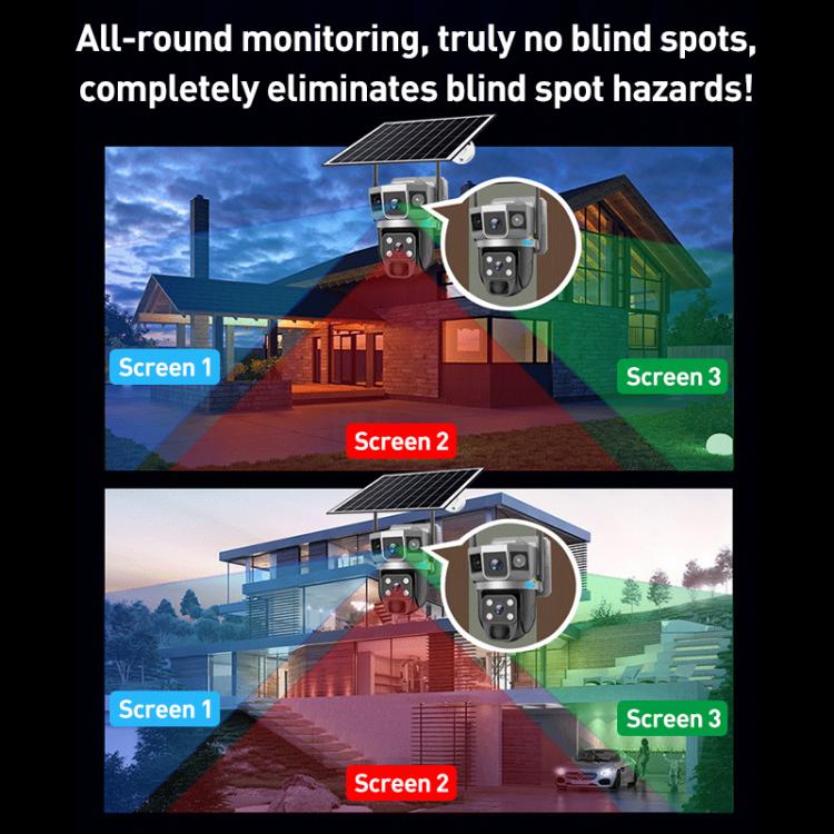 VTS02 4MP Multi - lens Panoramic Solar Surveillance PTZ Dome Camera - Trustpick