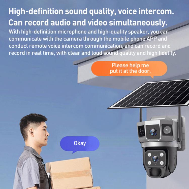 VTS02 4MP Multi - lens Panoramic Solar Surveillance PTZ Dome Camera - Trustpick