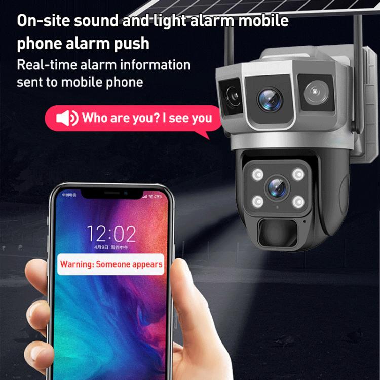 VTS02 4MP Multi - lens Panoramic Solar Surveillance PTZ Dome Camera - Trustpick